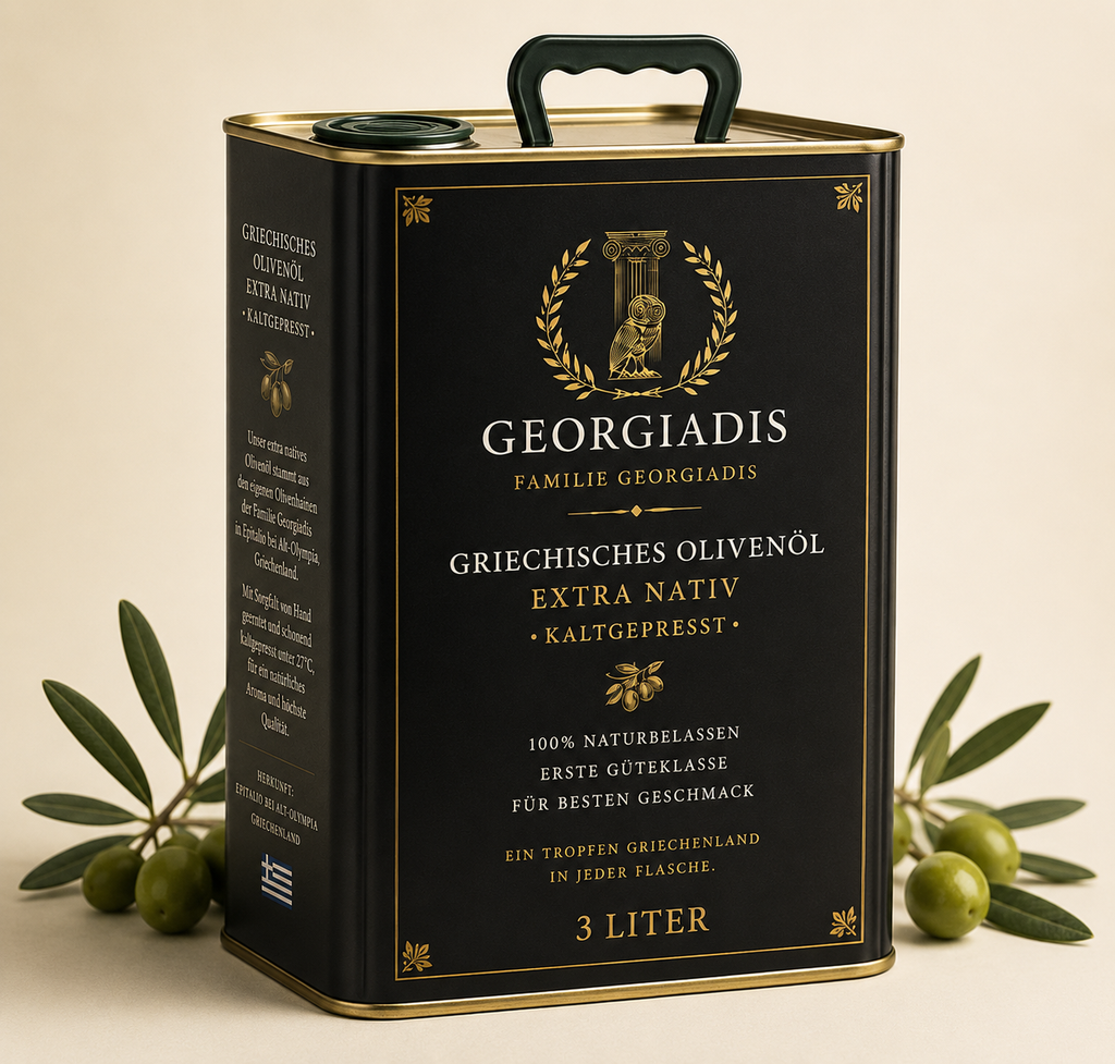 🫒 GEORGIADIS – Griechisches Olivenöl Extra Nativ (3 Liter Kanister)